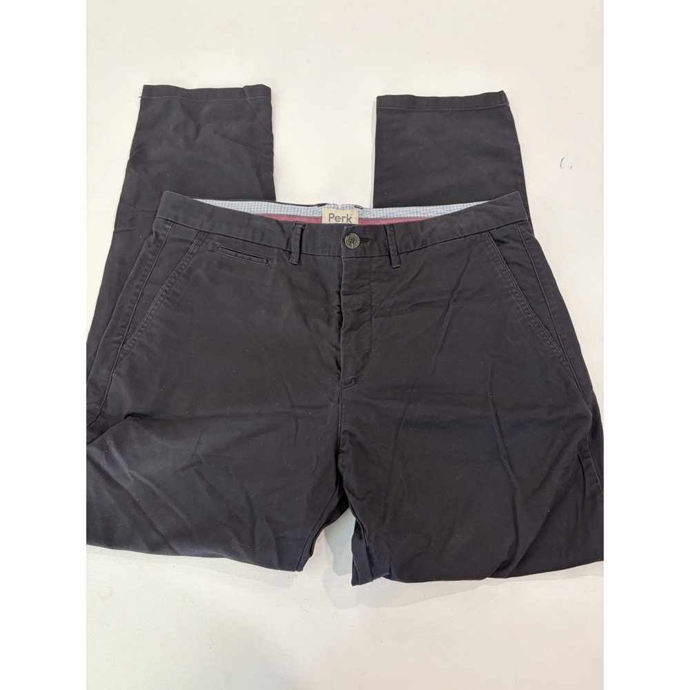 Perk Slim Stretch Chino Pants Mens 38x32 Fits Black Casual Work Everyday